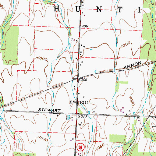 Topographic Map of Huntington Station (historical), OH