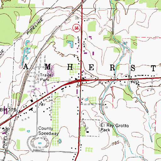 Topographic Map of Whiskyville, OH