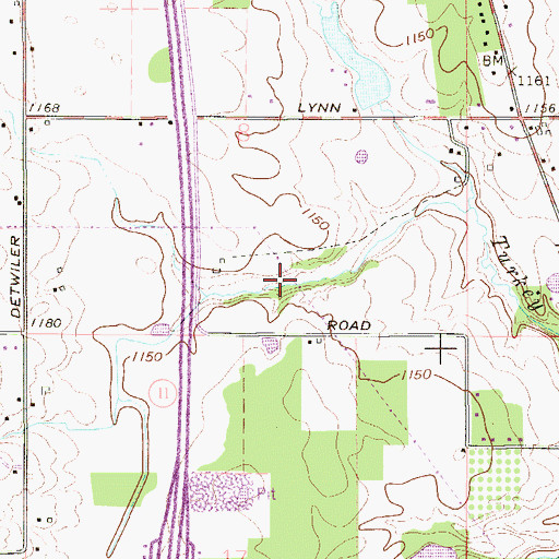 Topographic Map of Beaver Ditch Number 1, OH
