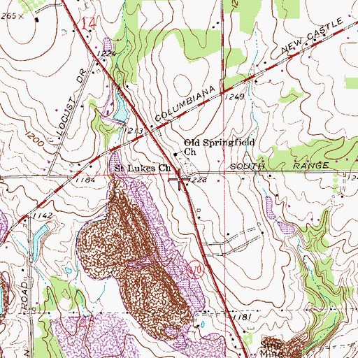 Topographic Map of Subrosa (historical), OH
