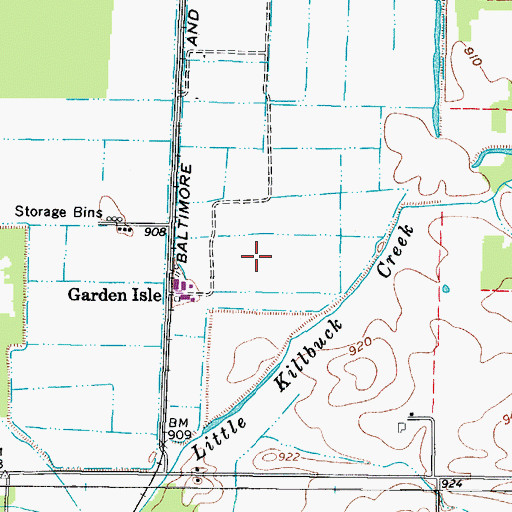 Topographic Map of Harrisville Swamp (historical), OH