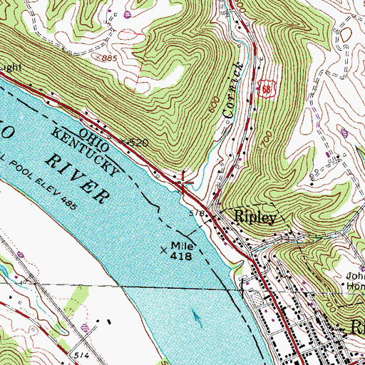 Topographic Map of Western Mills (historical), OH
