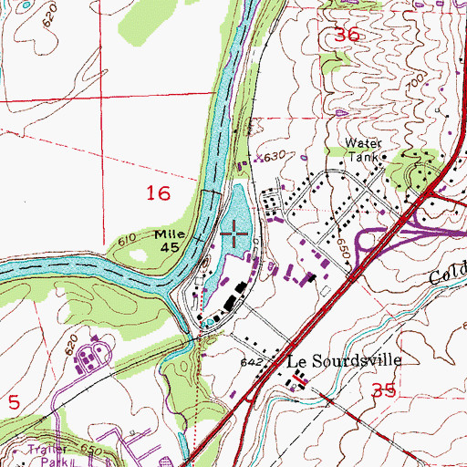 Topographic Map of Lesourdsville Lake, OH