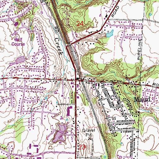 Topographic Map of Mauds Station (historical), OH
