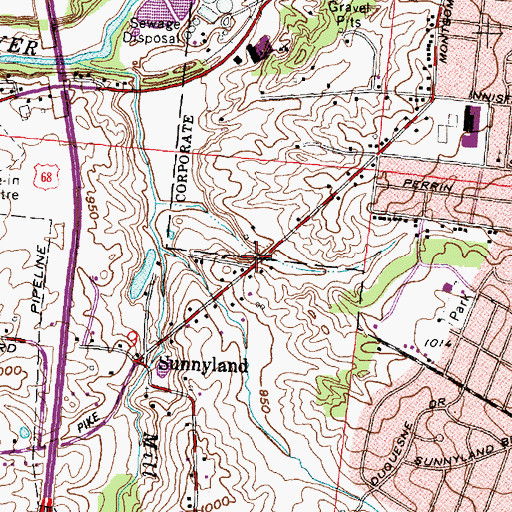 Topographic Map of Melrose (historical), OH