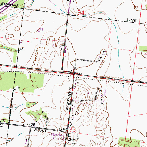 Topographic Map of Oxtoby (historical), OH
