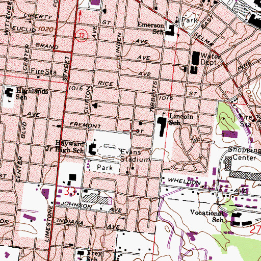 Topographic Map of Riceville (historical), OH