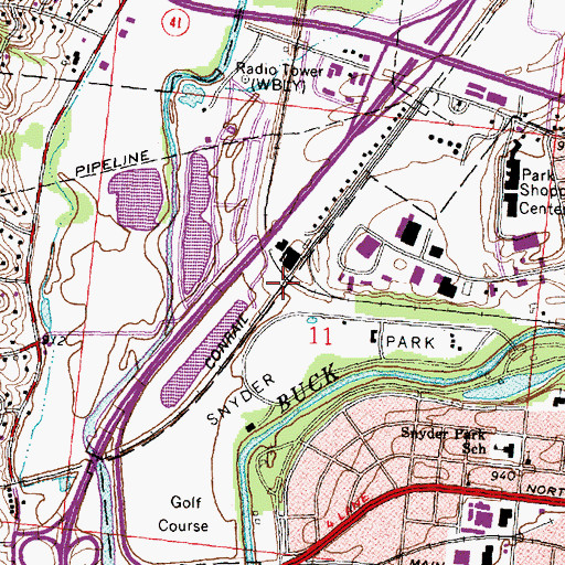 Topographic Map of Springfield Station (historical), OH