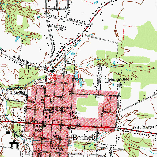 Topographic Map of Better Lake, OH