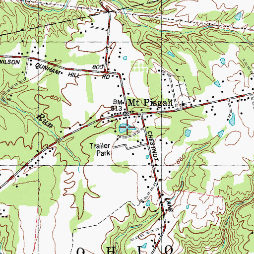 Topographic Map of Meadow Lake, OH