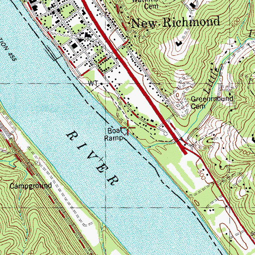 Topographic Map of Sarvers Landing, OH