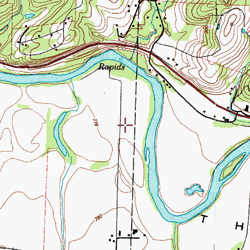 Topographic Map of Blue Hole (historical), OH