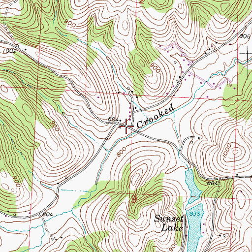 Topographic Map of Crooked Run Cross Roads, OH