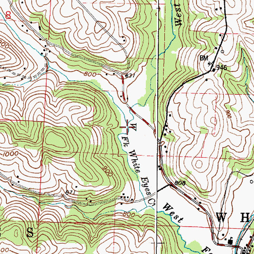 Topographic Map of Frocks Run, OH