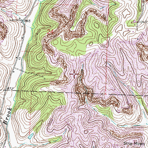 Topographic Map of Pleasantville (historical), OH