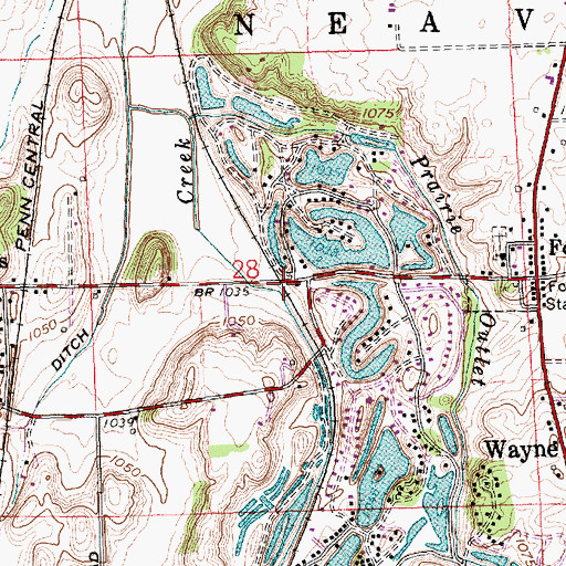 Topographic Map of Fort Jefferson Station (historical), OH