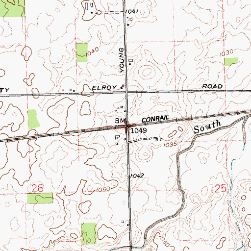Topographic Map of Hetzlerville (historical), OH