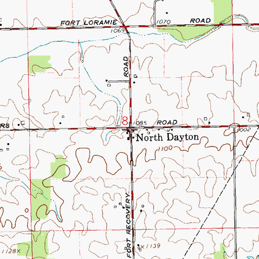 Topographic Map of North Dayton, OH