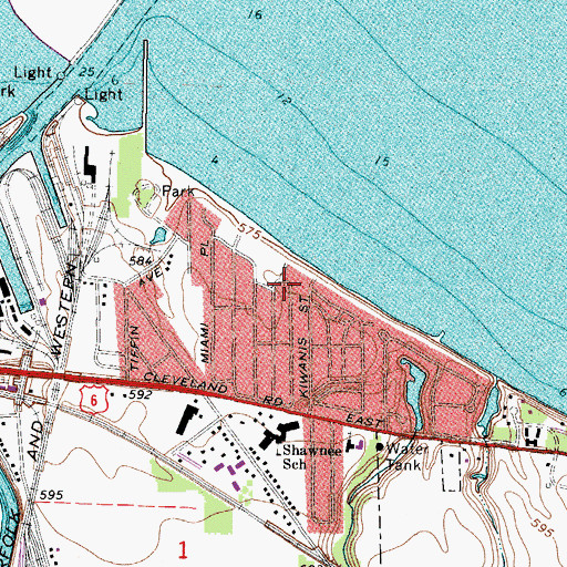 Topographic Map of Chaska Beach, OH