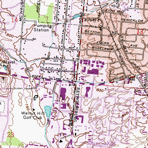 Topographic Map of Brice United Methodist Church, OH