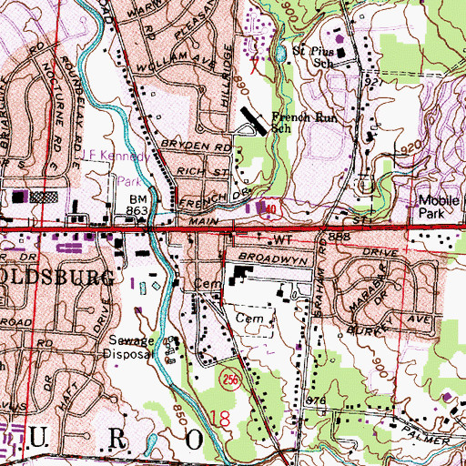 Topographic Map of First United Presbyterian Church, OH