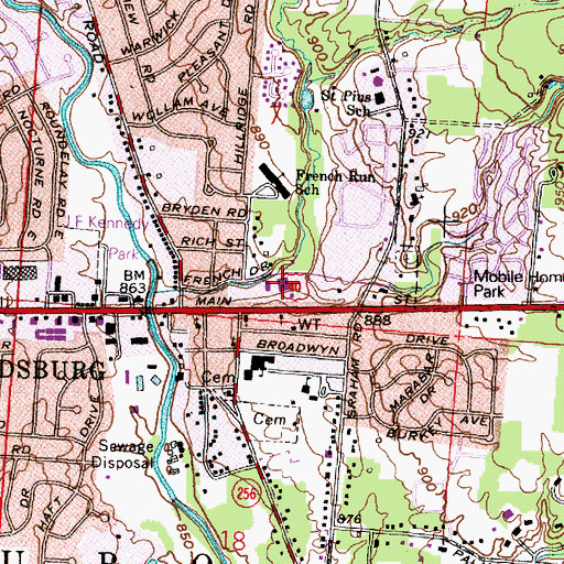 Topographic Map of Greentree Plaza Shopping Center, OH