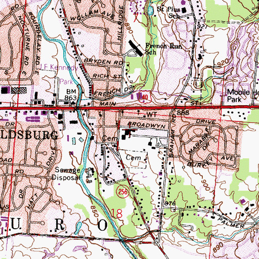 Topographic Map of Hannah J Ashton Middle School, OH