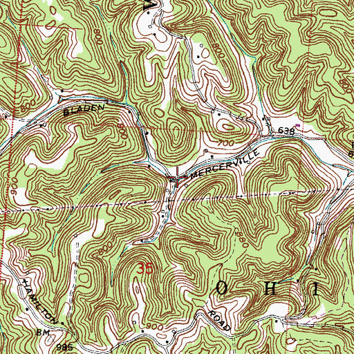 Topographic Map of Halley (historical), OH