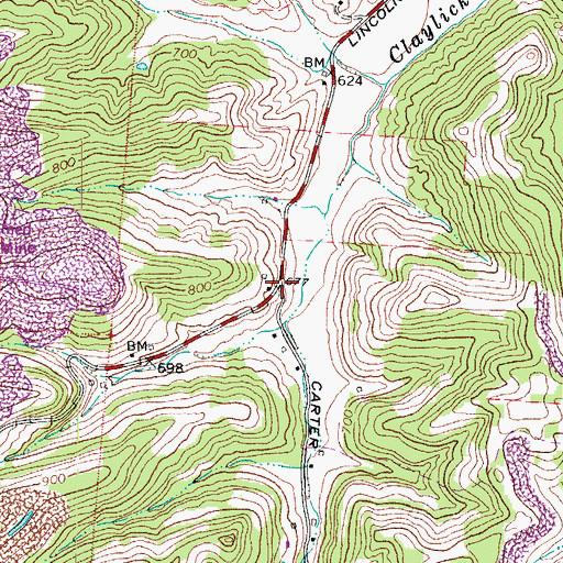 Topographic Map of Hollis (historical), OH
