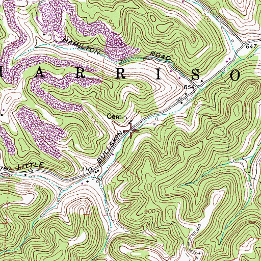 Topographic Map of Moody (historical), OH