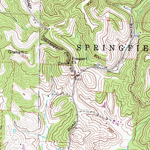 Topographic Map of Prospect Hill (historical), OH