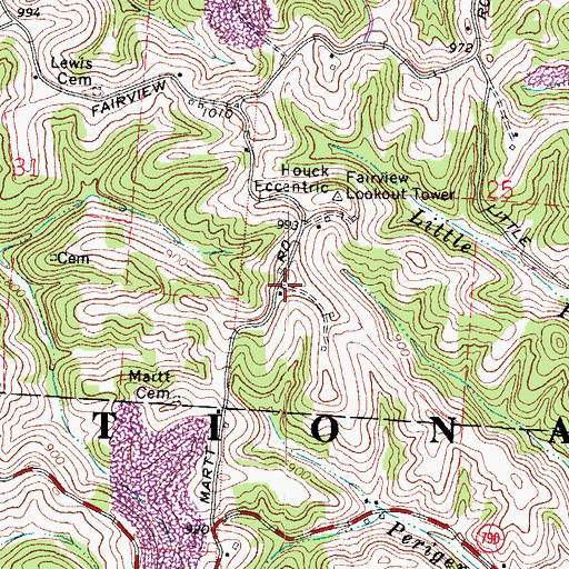 Topographic Map of Ruby (historical), OH
