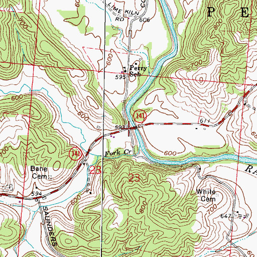 Topographic Map of Siloam (historical), OH