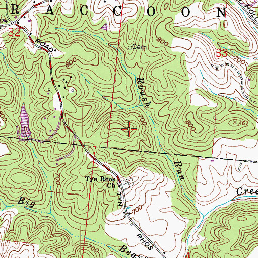 Topographic Map of Tynrhos (historical), OH