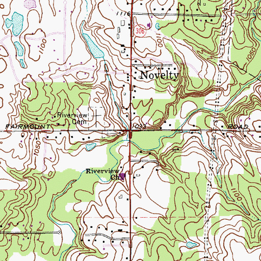 Topographic Map of Briar Hill Corners, OH