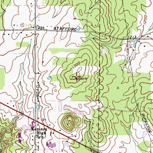 Topographic Map of McConougheys Hill, OH