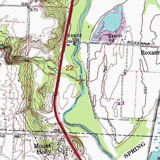 Topographic Map of Bear Branch, OH
