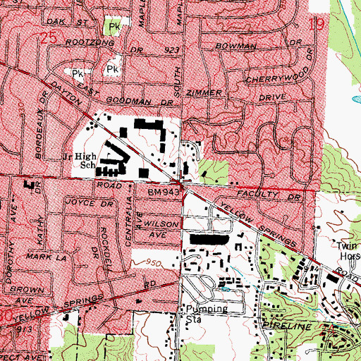 Topographic Map of Five Points, OH