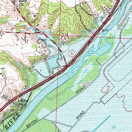 Topographic Map of Huffeysville (historical), OH