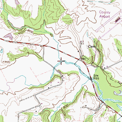Topographic Map of Wolf Creek, OH