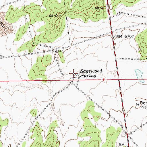 Topographic Map of Sagewood Spring, AZ
