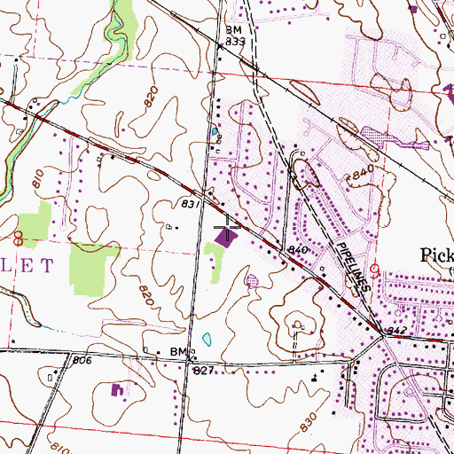 Topographic Map of Pickerington Elementary School, OH