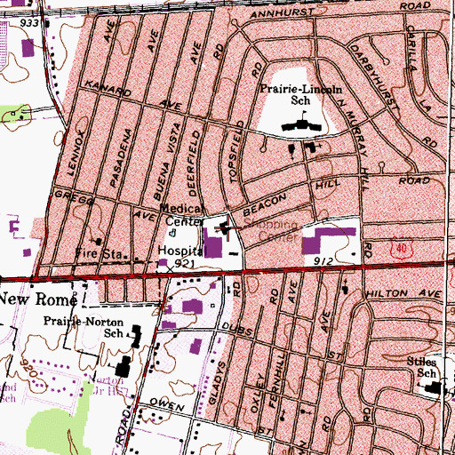 Topographic Map of Columbia Heights United Methodist Church, OH