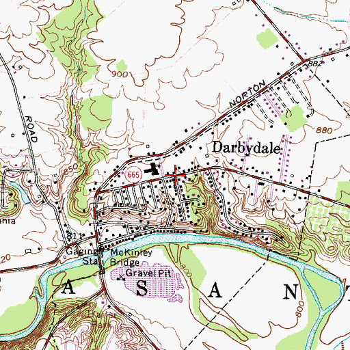 Topographic Map of Darbydale Church of the Nazarene, OH
