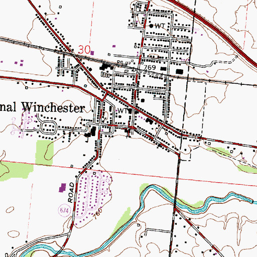 Topographic Map of Hope United Methodist Church, OH