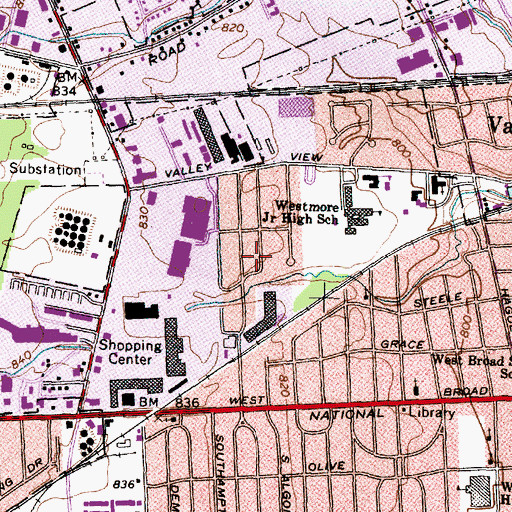 Topographic Map of Joan Heights Church of Christ in Christian Union, OH