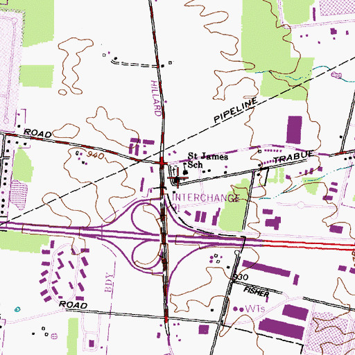 Topographic Map of Saint James Lutheran Church, OH