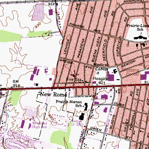 Topographic Map of Saint Paul Lutheran Church, OH
