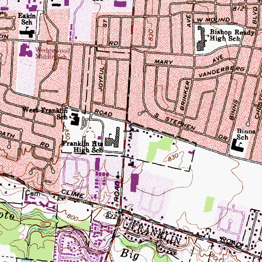 Topographic Map of Grace of God Lutheran Church, OH