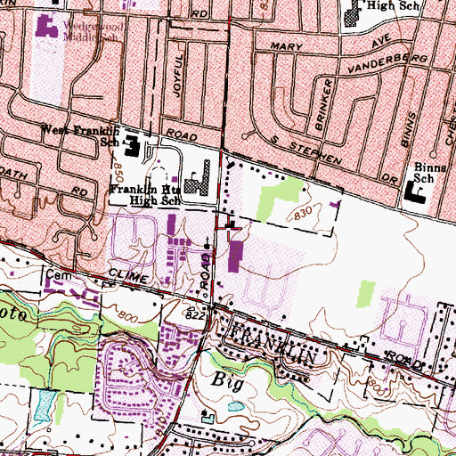 Topographic Map of Trinity Assembly of God Church, OH